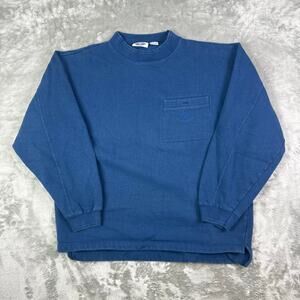 VTG Dockers mock neck front pocket casual navy blue sweatshirt mens Small